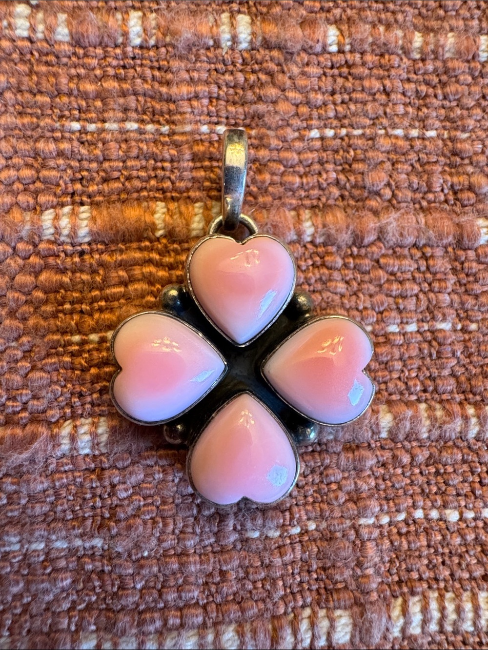Pink Queen Conch Heart Clover 925 Sterling Silver Pendant Necklace Charm